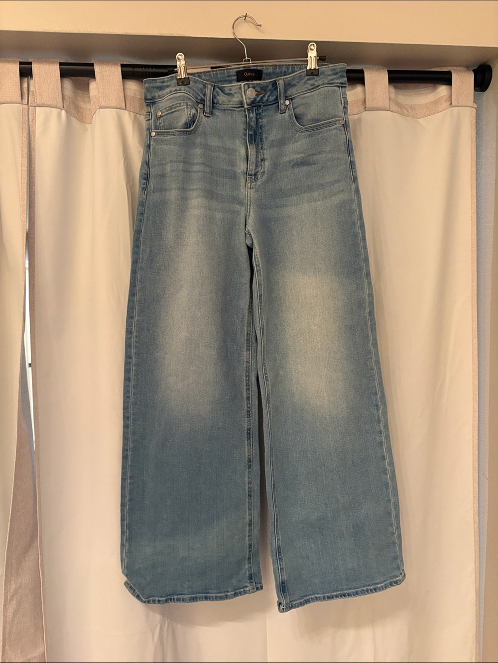 Quince Bella Stretch Wide-Leg Jeans - Frosted Blue- Size 29 Regular Length
